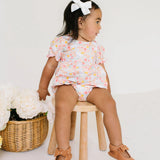 Quinn Poplin Romper in Bunny Field