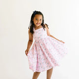 Rosita Dress in Pink Flags