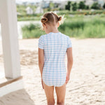 Load image into Gallery viewer, Zoey Swim in Blue Picnic | UPF 50
