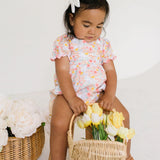 Quinn Poplin Romper in Bunny Field