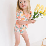 Puff Baby Romper in Soft Floral