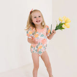 Puff Baby Romper in Soft Floral