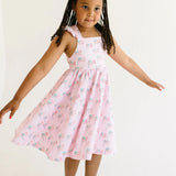 Rosita Dress in Pink Flags