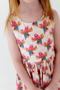 Charlotte Dress in Parrots 