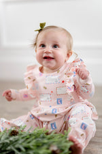 Load image into Gallery viewer, Mabel Romper in Postcards to Santa

