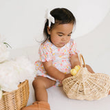 Quinn Poplin Romper in Bunny Field