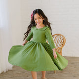 Rubina Dress in Moss Green