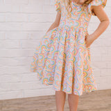 Olivia Dress in Primary Rainbow