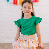 Ruffle Skort in Primary Rainbow