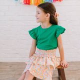 Ruffle Skort in Primary Rainbow