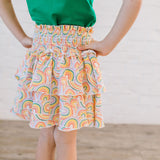 Ruffle Skort in Primary Rainbow
