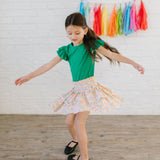 Ruffle Skort in Primary Rainbow