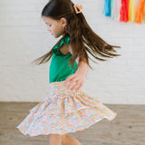 Ruffle Skort in Primary Rainbow
