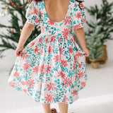 Puff Dress in Holiday Floral