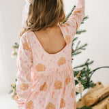 Long Sleeve Leggy Romper in Gingerbread