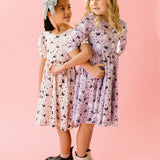 Emile Twirl Dress in Purple Cauldron