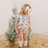 Puff Romper in Holiday Floral