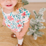 Puff Romper in Holiday Floral