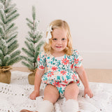 Puff Romper in Holiday Floral