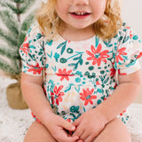 Puff Romper in Holiday Floral