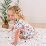 Puff Romper in Holiday Floral