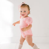 Puff Romper in Peony