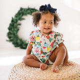 Quinn Poplin Romper in Vintage Ornament