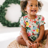 Quinn Poplin Romper in Vintage Ornament