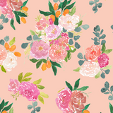 Puff Dress in Peach Bouquet