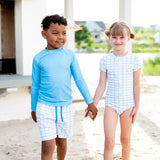 Boy Shorts in Blue Picnic | UPF 50