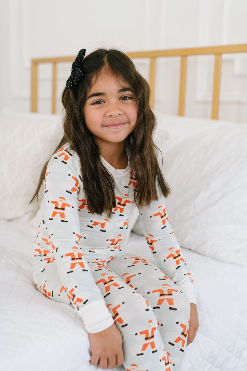 2 Piece Kids Bamboo Pajama Set in Santa Angels – Ollie Jay