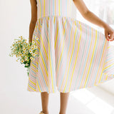 Tank Dress in Pastel Stripe