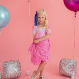 Diana Dress in Pink Confetti Lamè
