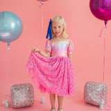 Diana Dress in Pink Confetti Lamè