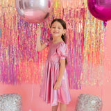 Puff Dress in Pink Lamè