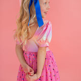 Diana Dress in Pink Confetti Lamè