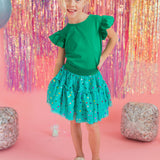 Confetti Tulle Skirt in Green