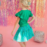 Confetti Tulle Skirt in Green