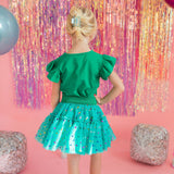 Confetti Tulle Skirt in Green