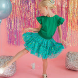 Confetti Tulle Skirt in Green