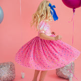 Diana Dress in Pink Confetti Lamè
