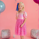 Diana Dress in Pink Confetti Lamè