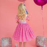 Diana Dress in Pink Confetti Lamè