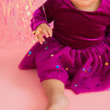 Carly Bubble in Deep Purple Confetti