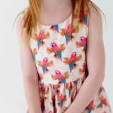 Charlotte Dress in Parrots 