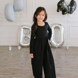 Long Sleeve Leggy Romper in Midnight