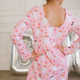 Long Sleeve Leggy Romper in Floral Ghost