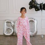 Long Sleeve Leggy Romper in Floral Ghost