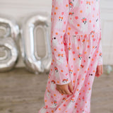 Long Sleeve Leggy Romper in Floral Ghost