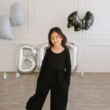 Long Sleeve Leggy Romper in Midnight